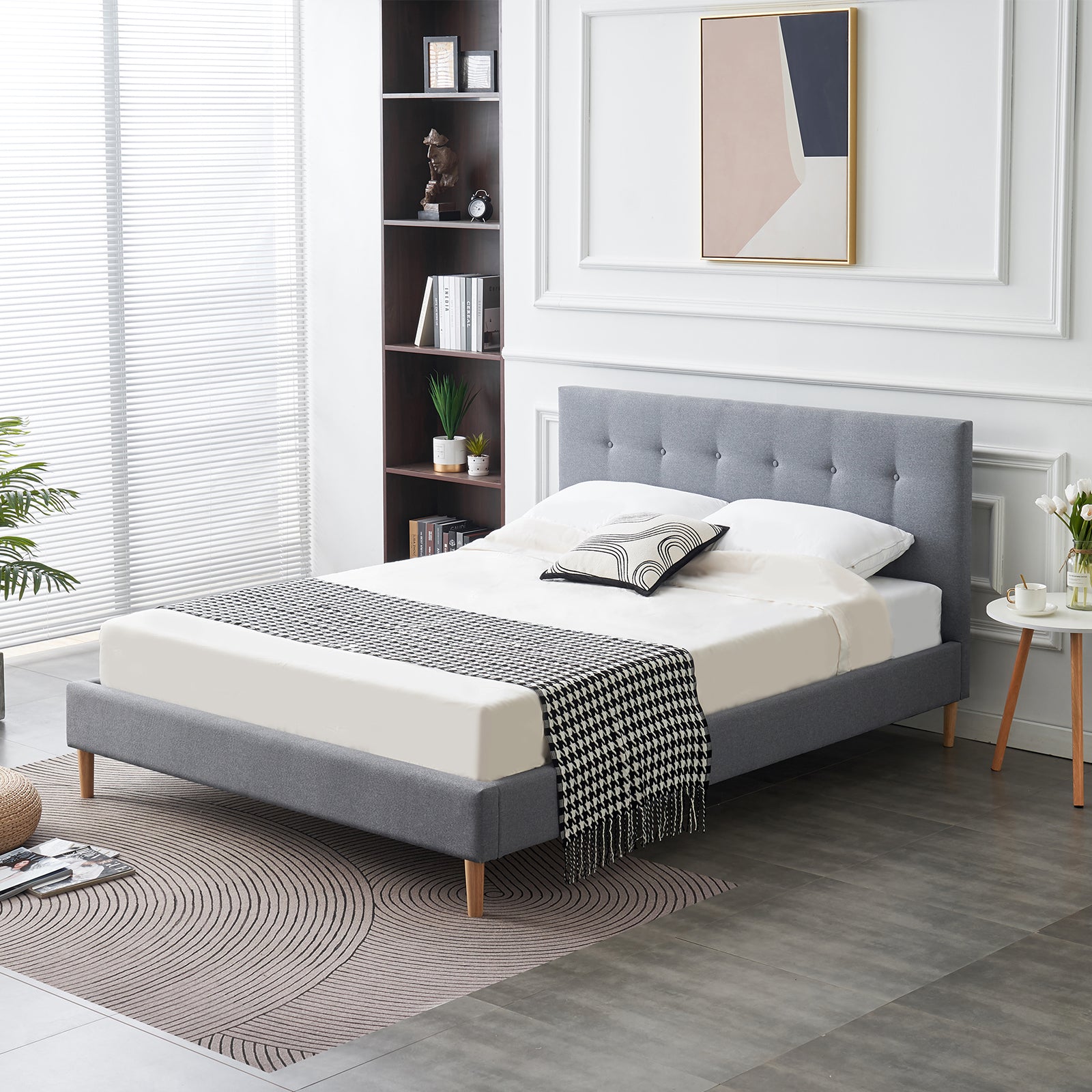 Humble Grey Bed - PEIYITAO FURNITURE