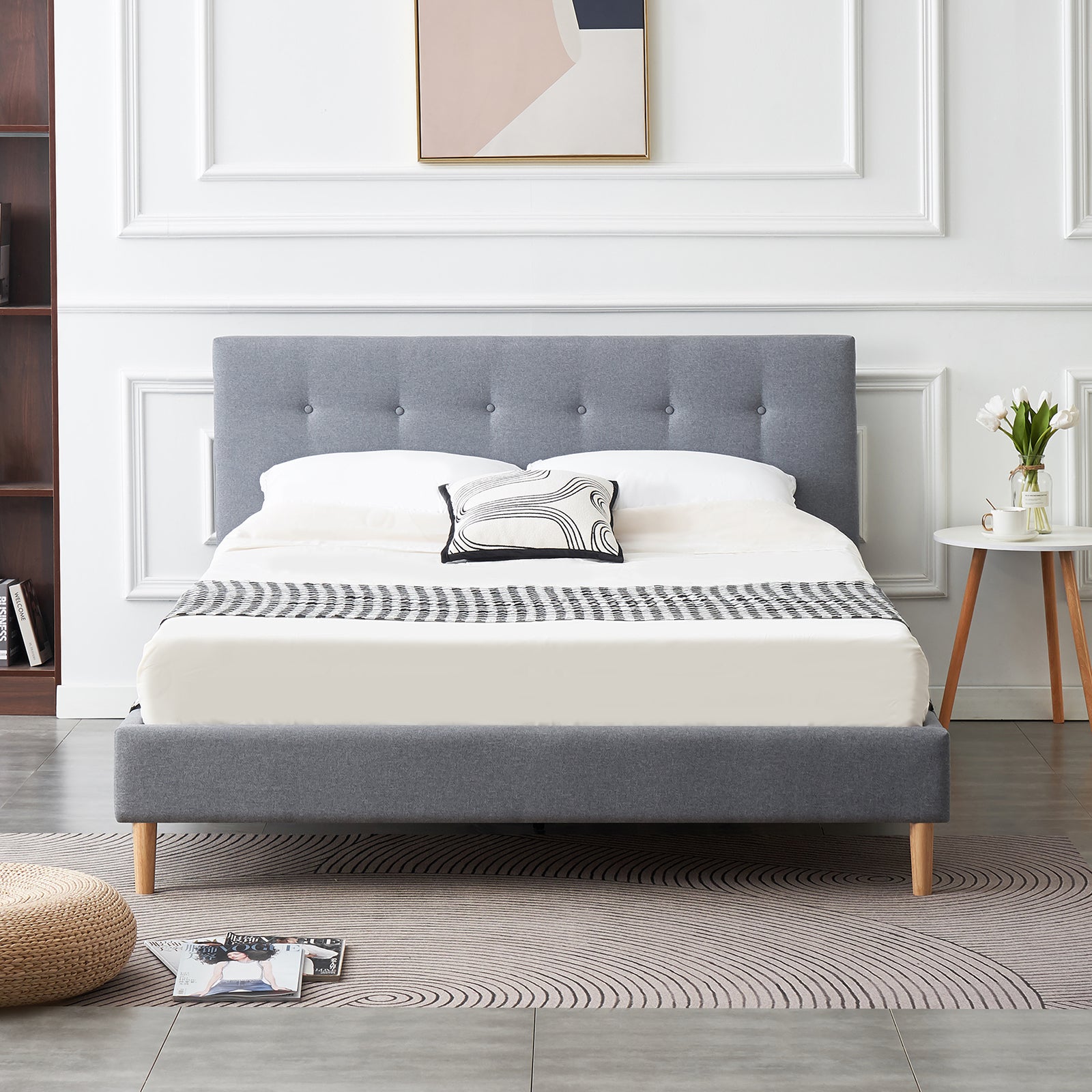 Humble Grey Bed - PEIYITAO FURNITURE
