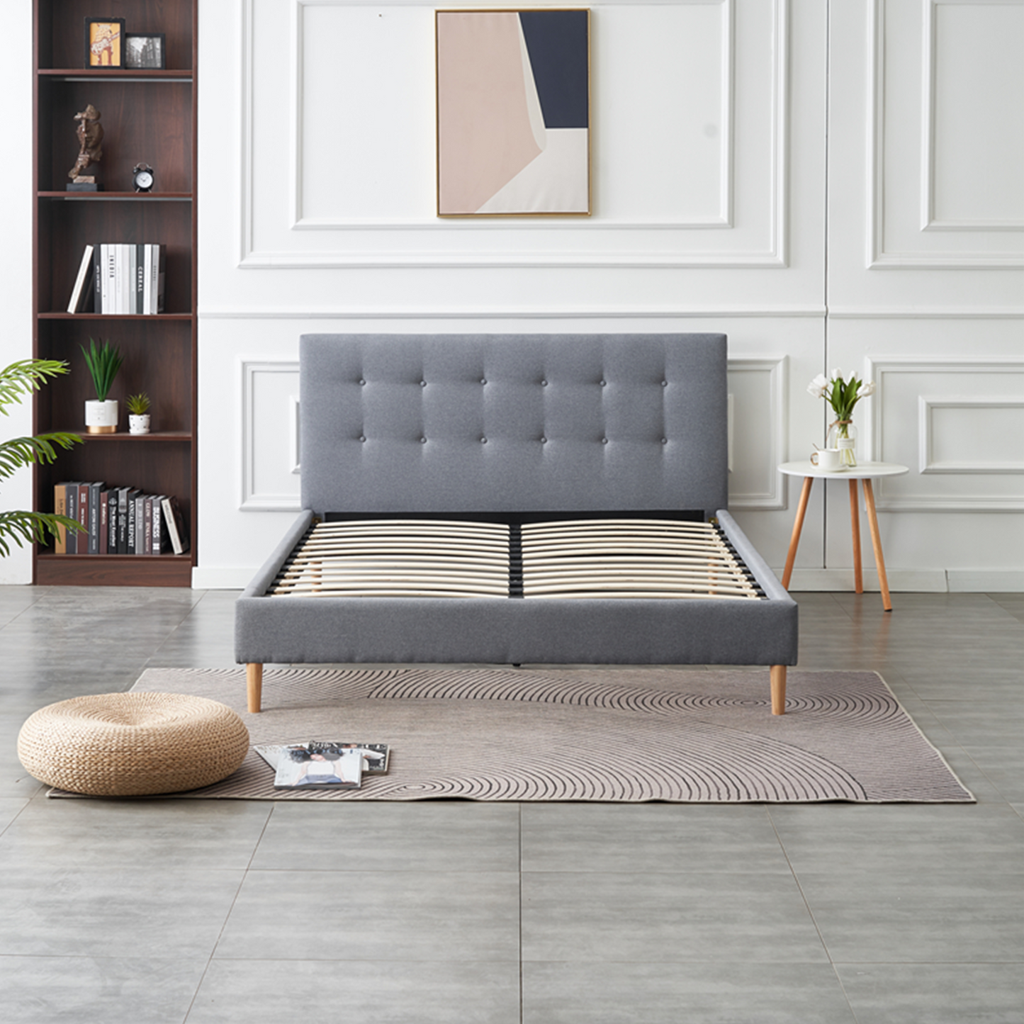 Humble Grey Bed - PEIYITAO FURNITURE