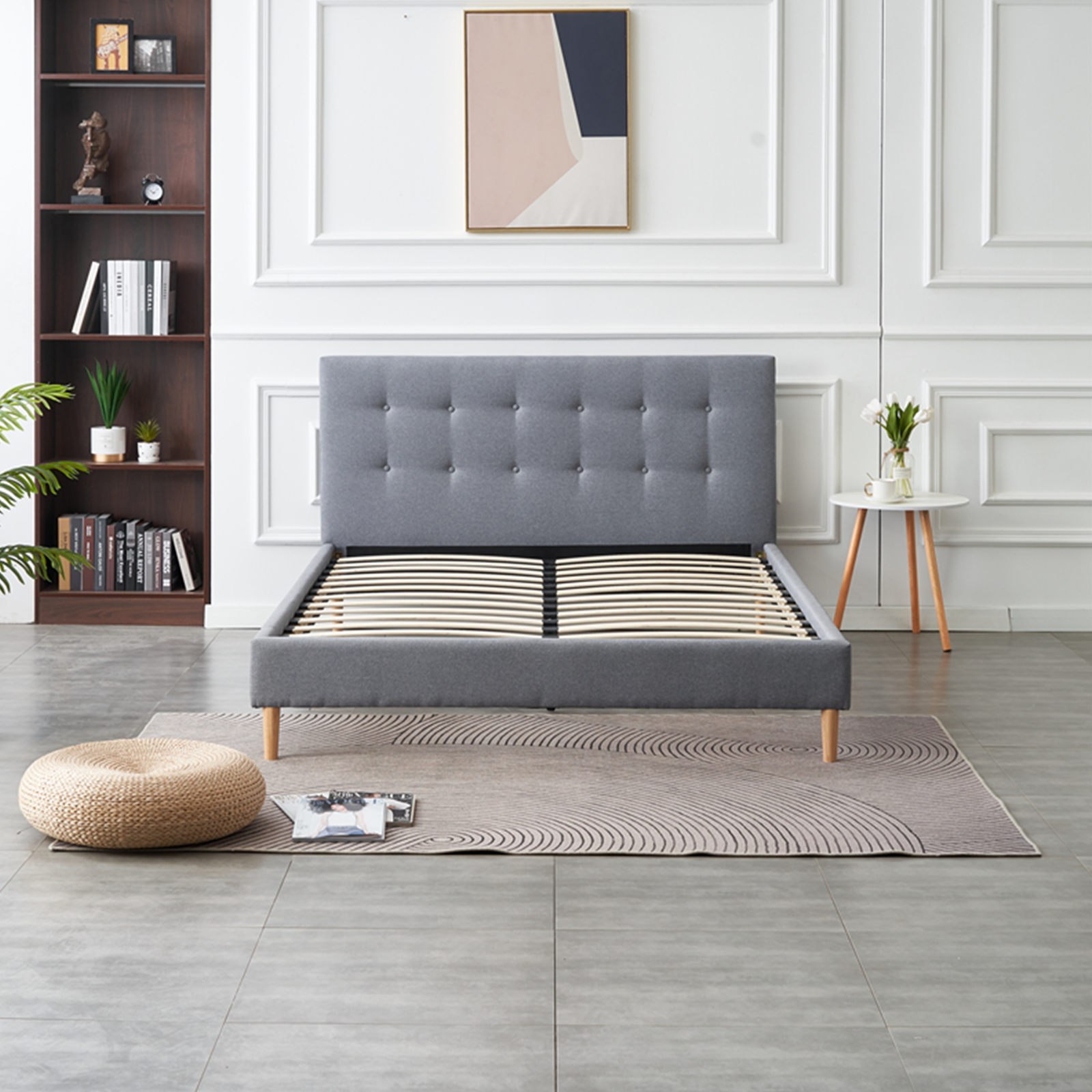 Humble Grey Bed - PEIYITAO FURNITURE