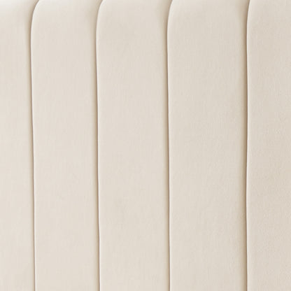 Beige Velve Queen Size Bed - PEIYITAO FURNITURE 