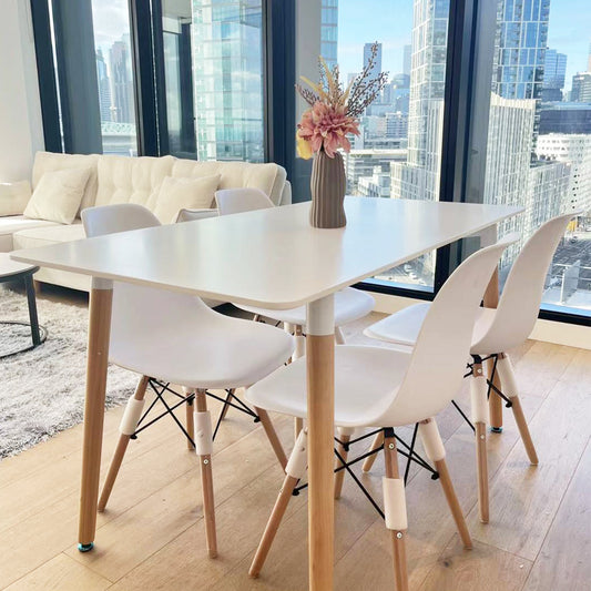 Contemporary White Dining Table and Chairs - PEIYITAO FURNITURE