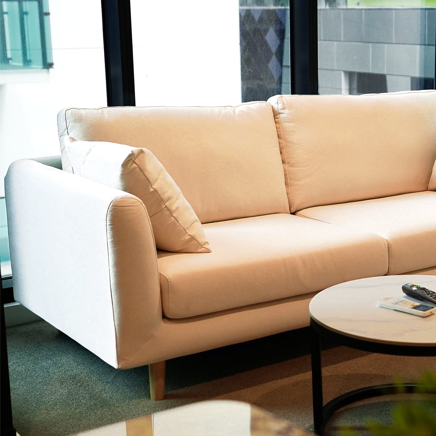 Elegant White/Grey Sofa - PEIYITAO FURNITURE 