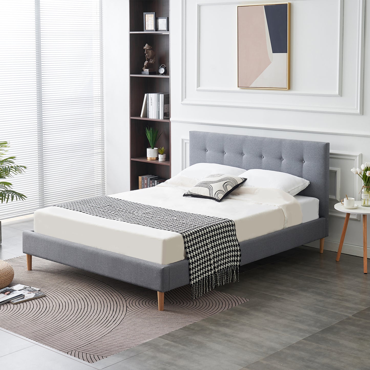 Humble Grey Bed - PEIYITAO FURNITURE 