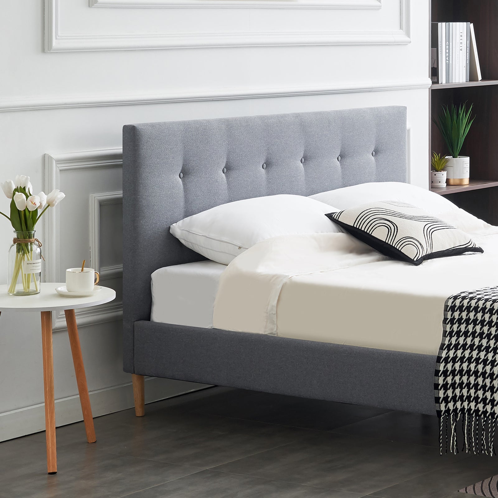 Humble Grey Bed - PEIYITAO FURNITURE 