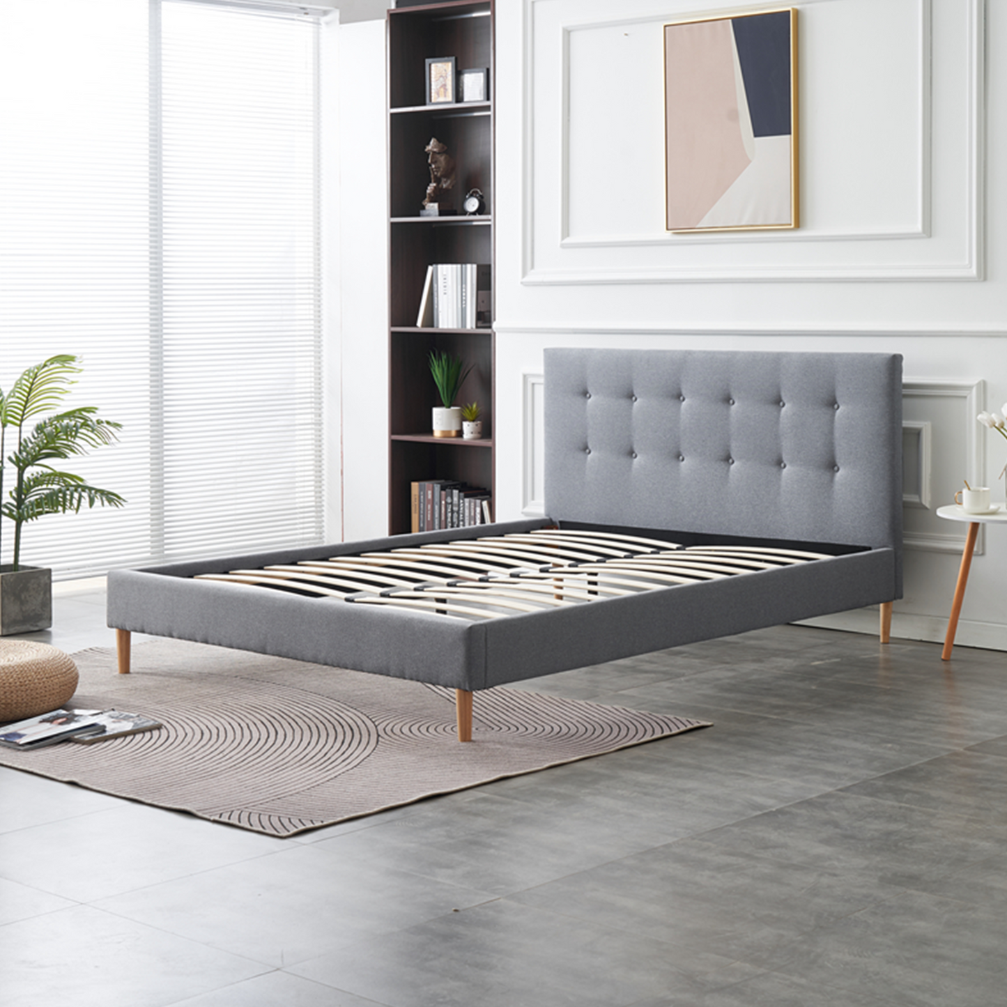 Humble Grey Bed - PEIYITAO FURNITURE 