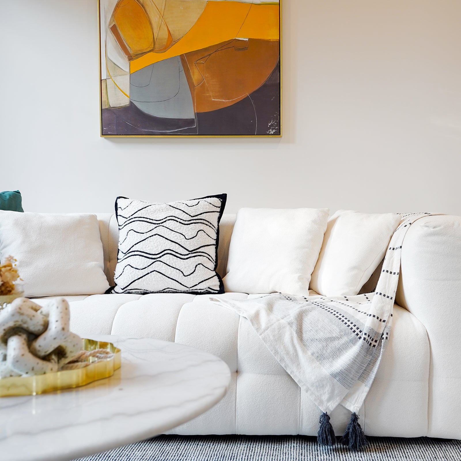 Pearl White Marshmallow Sofa - PEIYITAO FURNITURE 