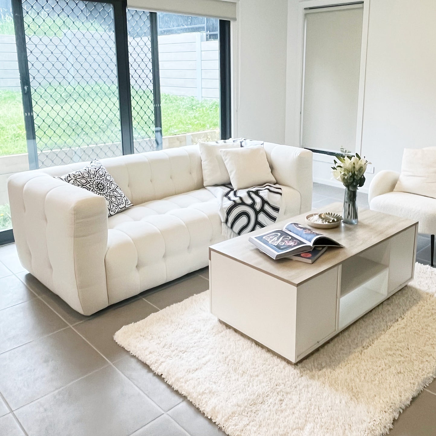 Pearl White Marshmallow Sofa - PEIYITAO FURNITURE 