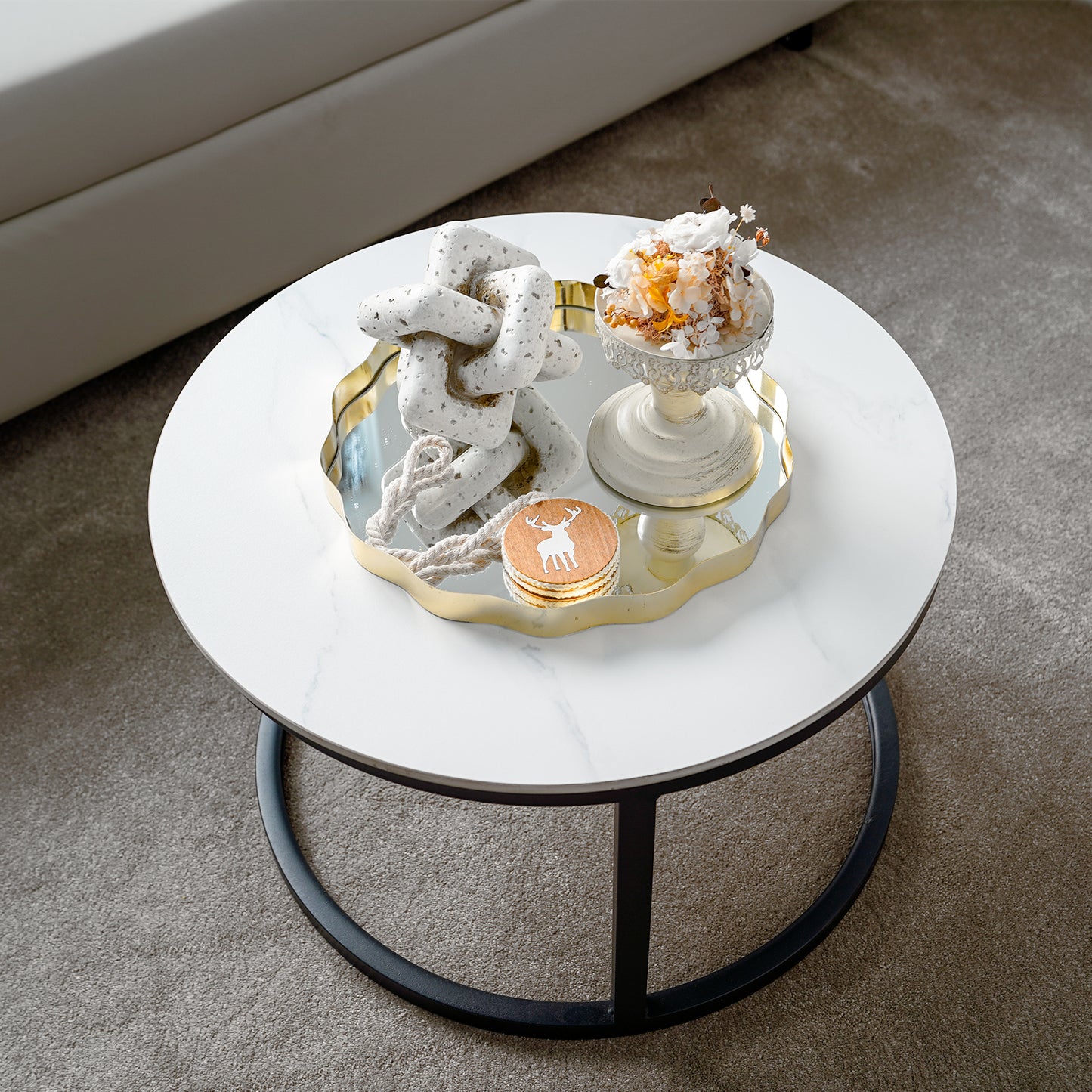Stone Coffee Table Set - PEIYITAO FURNITURE 